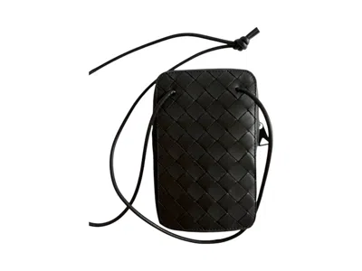Pre-owned Bottega Veneta Men's  Intrecciato Shoulder Bag In Black