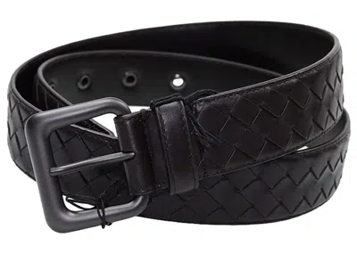Pre-owned Bottega Veneta Men's  Intrecciato Weave Belt In Brown