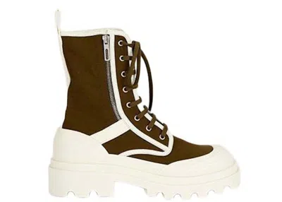 Pre-owned Bottega Veneta Men's  Laceup Boots Sneakers In Green/white