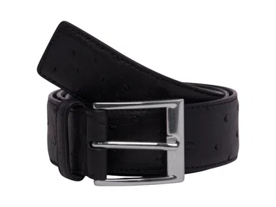 Pre-owned Bottega Veneta Men's  Leather Belt In Black