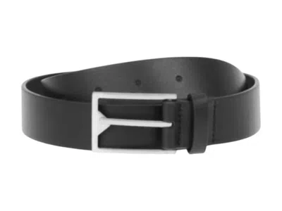 Pre-owned Bottega Veneta Men's  Leather Belt In Black
