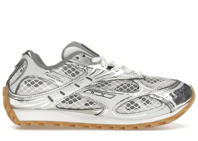 Pre-owned Bottega Veneta Men's  Orbit Sneakers In Optic In Silver/white/optic White