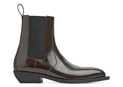 Pre-owned Bottega Veneta Men's  Pointed Toe Chelsea Boot Sneakers In Brown