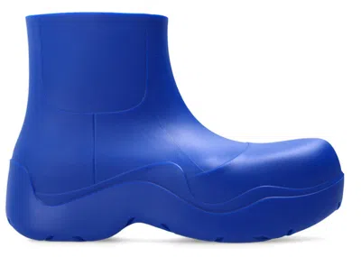 Pre-owned Bottega Veneta Men's  Puddle Ankle Boot Cobalt Sneakers In Blue