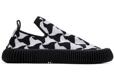 Pre-owned Bottega Veneta Men's  Ripple Knit Sneaker Sneakers In Black/white