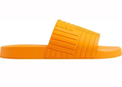 Pre-owned Bottega Veneta Men's  Slider Tangerine Sneakers In Orange