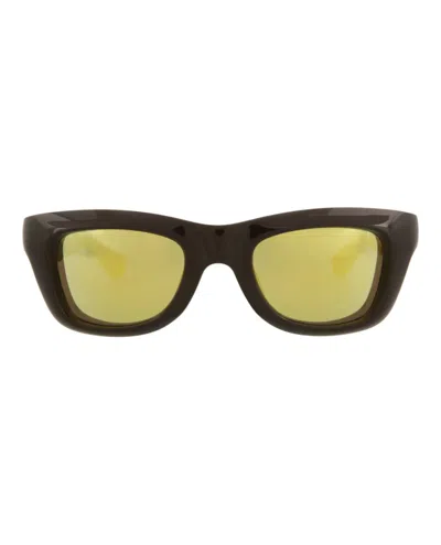 Pre-owned Bottega Veneta Men's  Squareframe Injection Sunglasses In Brown Brown Gold (bv1183s/30013672/002)