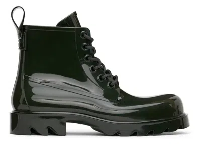 Pre-owned Bottega Veneta Men's  Stride Lace Up Ankle Boot Sneakers In Dark/green