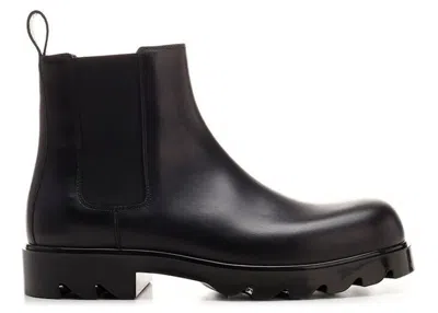 Pre-owned Bottega Veneta Men's  Strut Leather Chelsea Boot Sneakers In Black