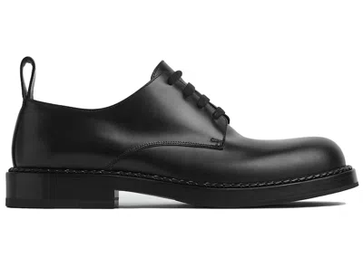 Pre-owned Bottega Veneta Men's  Strut Leather Laceup Sneakers In Black