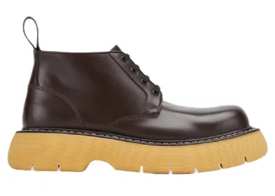Pre-owned Bottega Veneta Men's  The Bounce Swell Ankle Boot Sneakers In Brown