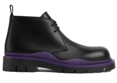 Pre-owned Bottega Veneta Men's  Tire Desert Boot Sneakers In Black/purple