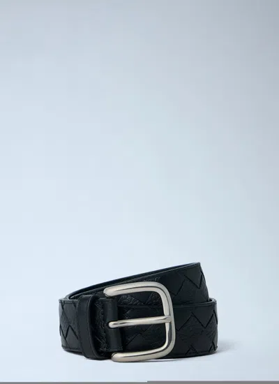 Bottega Veneta Men Braided Belt In Black