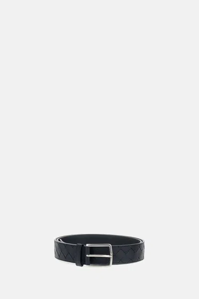 Bottega Veneta Men Braided Belt In Black