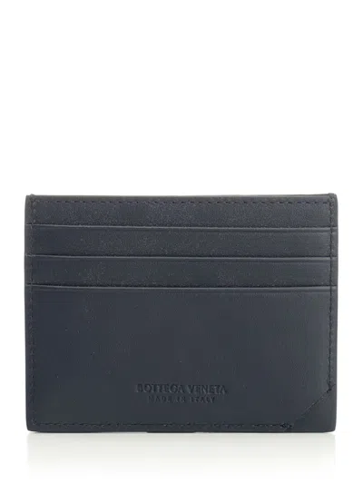 Bottega Veneta Men Braided Stamp Card Holder In Blue