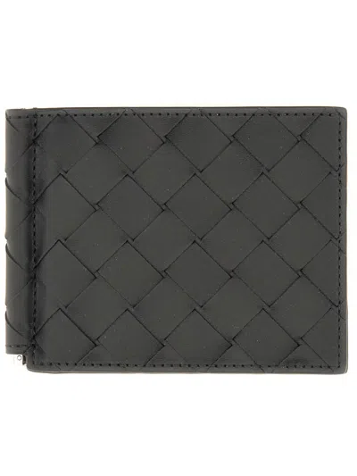 Bottega Veneta Men Braided Wallet In Black