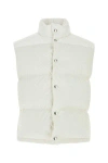 Bottega Veneta Quilted Cotton Sleeveless Vest With High Collar In White