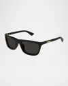 Bottega Veneta 58mm Square Sunglasses In Shiny Solid Black