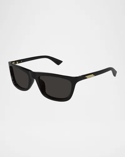 Bottega Veneta 58mm Square Sunglasses In Shiny Solid Black