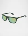 Bottega Veneta 58mm Square Sunglasses In Shiny Solid Dark Green
