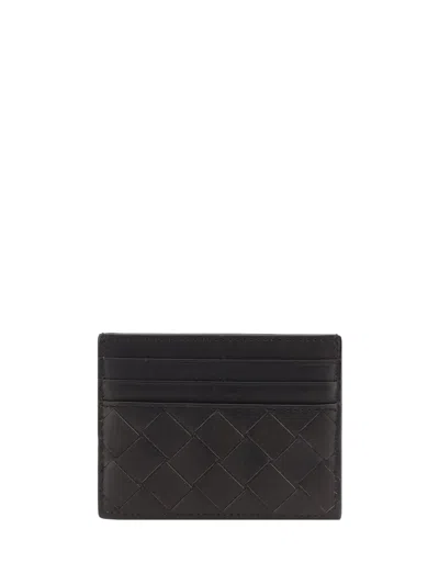 Bottega Veneta Men Card Holder With Iconic Intrecciato In Brown