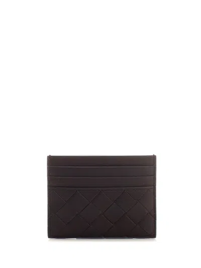 Bottega Veneta Men Card Holder With Weave In Brown