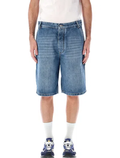 Bottega Veneta Denim Cargo Shorts Relaxed Fit Pockets In Blue