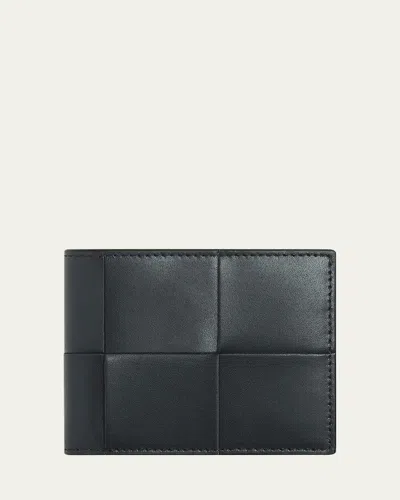 Bottega Veneta Men's Cassette Bicolor Intreccio Leather Bifold Wallet In Multi
