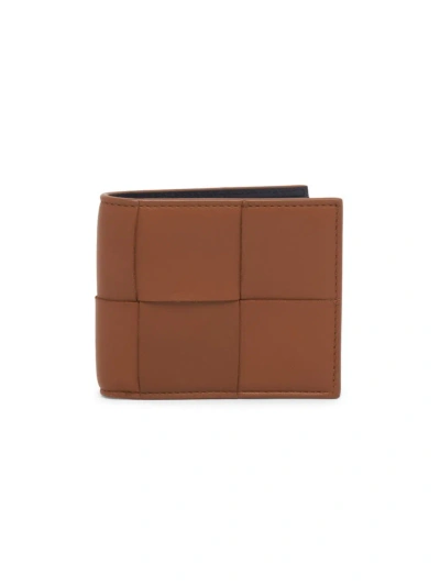 Bottega Veneta Men's Cassette Bifold Leather Wallet In Cognac