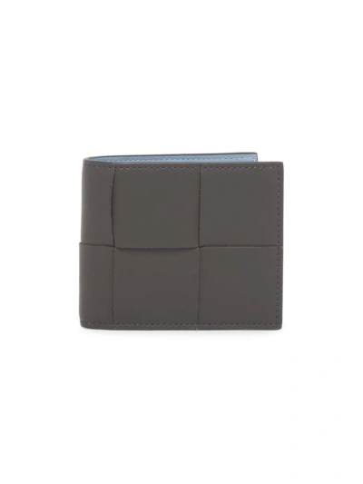Bottega Veneta Men's Cassette Bifold Leather Wallet In Gray