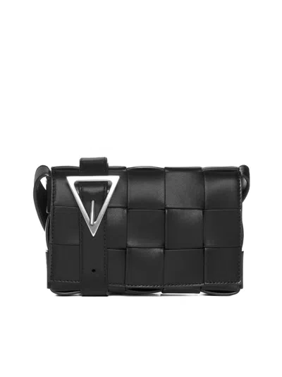Bottega Veneta Men Cassette Intreccio Leather Crossbody Bag