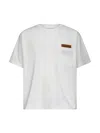 Bottega Veneta Pima Cotton T-shirt With Suede Patch In White