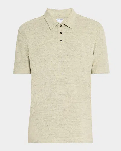Bottega Veneta Men's Chine Pique Polo Shirt In Storm