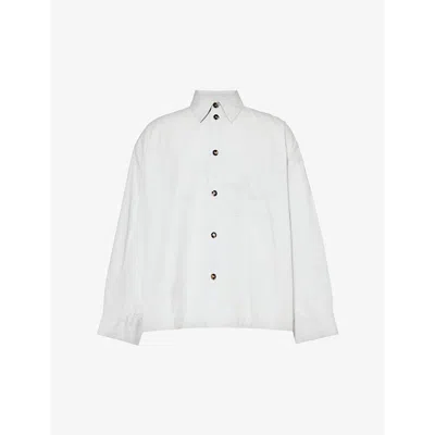 Bottega Veneta Mens Cloud Dropped-shoulder Relaxed-fit Cotton And Silk-blend Overshirt