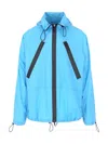 Bottega Veneta Hooded Zip Lightweight Jacket In Bright Blue