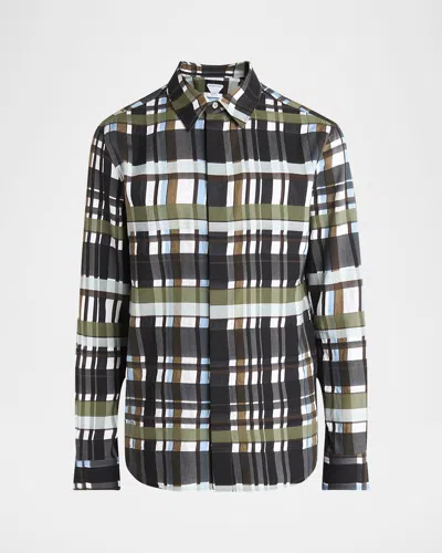 Bottega Veneta Men's Cotton Jumbo Plaid Casual Button-down Shirt In Black