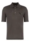 Bottega Veneta Brown Linen Knit Polo With Classic Collar