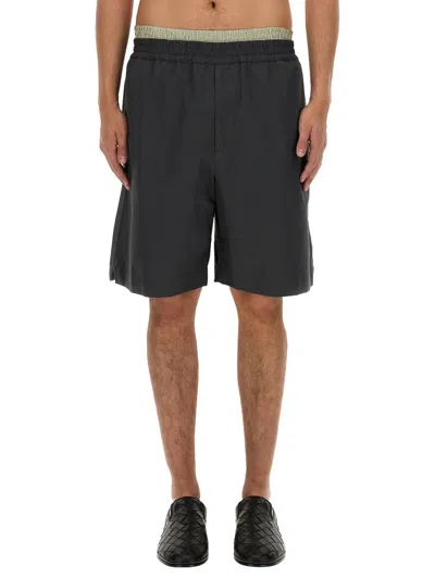 Bottega Veneta Men Cotton Shorts In Grey