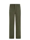 Bottega Veneta Technical Faille Straight Pants In Green