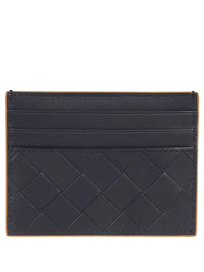 Bottega Veneta Men Credit Card Holder With Logo In Blue