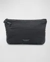 Bottega Veneta Men's Crossroad Paper Nylon Small Pouch In Nero