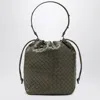 Bottega Veneta Men Cypress Coloured Bucket Bag In Intrecciato In Green