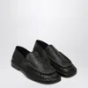 Bottega Veneta Men Daddy Moccasins In Dark Chocolate Color Made Of Woven Leather In Black