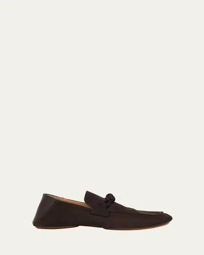 Bottega Veneta Men's Daddy Nubuck Collapsible-heel Loafers In Fondant