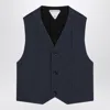 Bottega Veneta Men Dark Blue Wool Vest In Blue