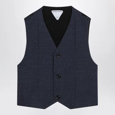 Bottega Veneta Men Dark Blue Wool Vest