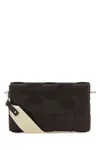 Bottega Veneta Men Dark Brown Leather Cassette Crossbody Bag In Brown