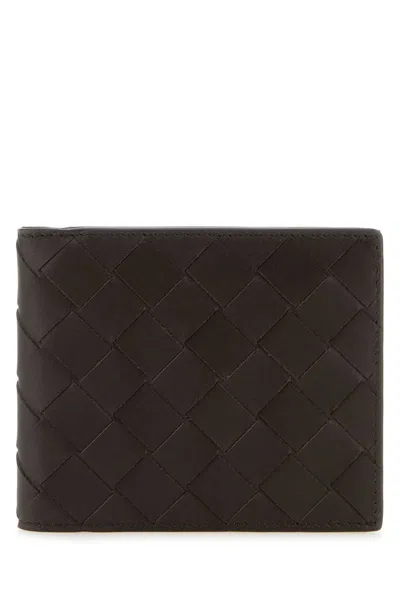 Bottega Veneta Men Dark Brown Leather Wallet