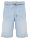 Bottega Veneta Light Bleach Denim Shorts With Belt For Men In Blue