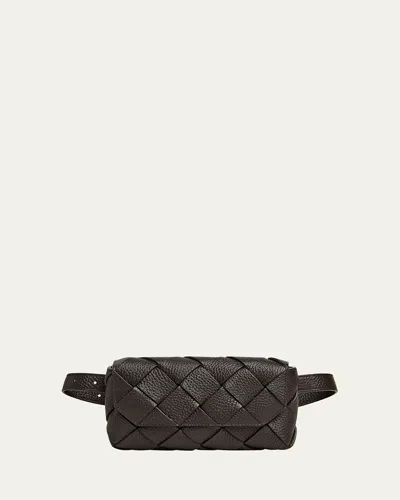 Bottega Veneta Men's Diago Intreccio Leather Belt Bag In Brown